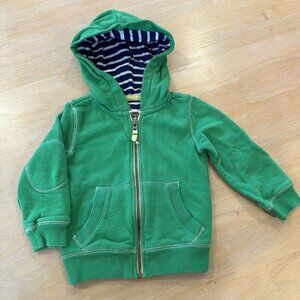 Mini Boden Kids Full Zip Hoodie Outdoor Jacket Size 1.5-2 years old Green‎